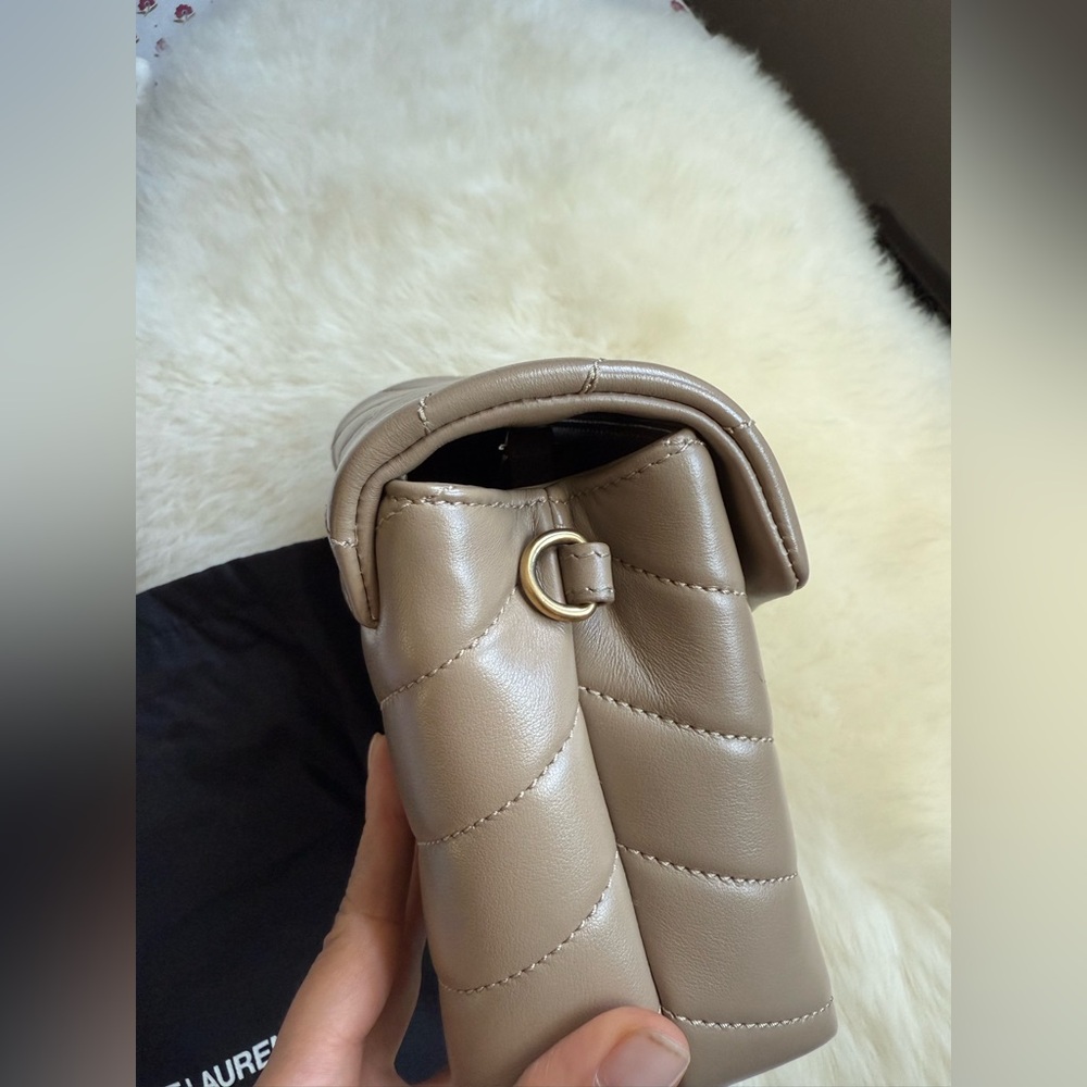 Saint Laurent Taupe Quilted Crossbody Bag - Picture 12 of 16